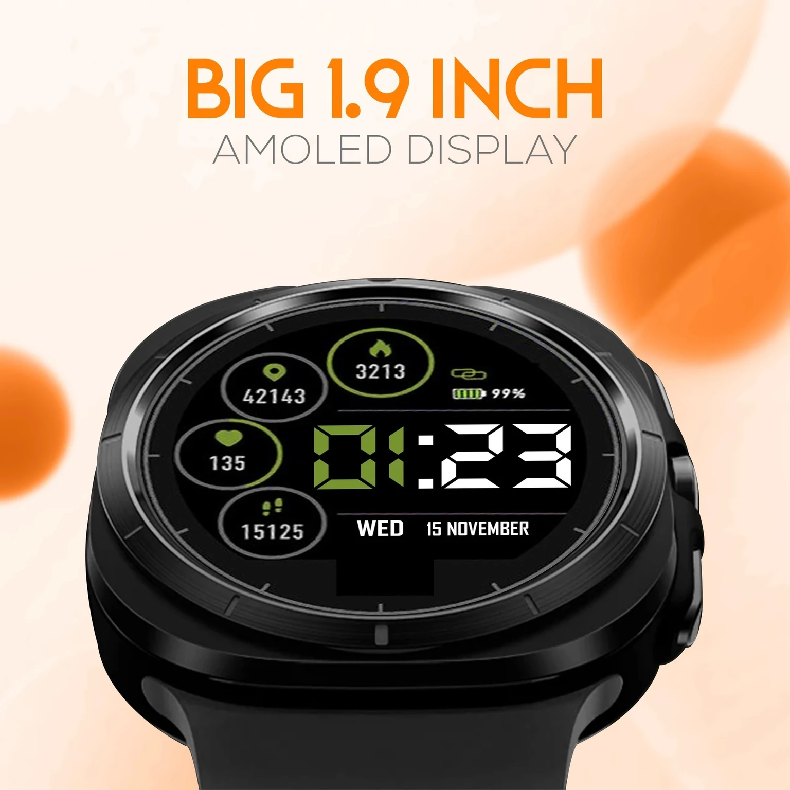 PunnkFunnk Xtrastorm| Bluetooth Calling Smartwatch| New Edition | Notificaton| Fitness Smartwatch (Black Strap, Regular Size) - Image 2