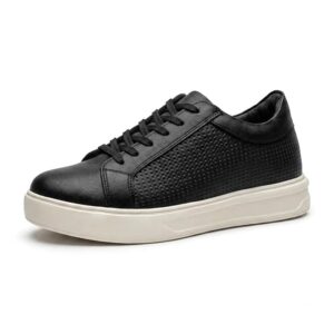 Leatherful Low Top Leather Sneaker for Men, Genuine Leather with Nappa Lining, Textured, Round Toe, Cushioned Insole
