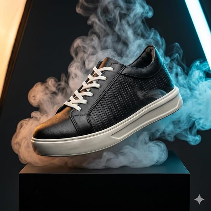 Leatherful Low Top Leather Sneaker for Men, Genuine Leather with Nappa Lining, Textured, Round Toe, Cushioned Insole - Image 3