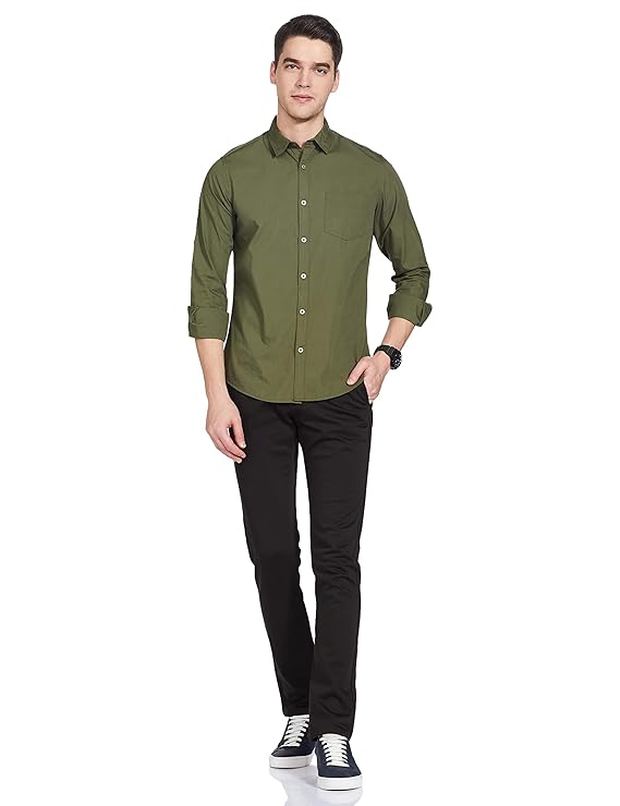 Amazon Brand - Symbol Men's Cotton Shirt | Casual | Plain | Full Sleeve | Summer - Regular Fit (Available in Plus Sizes) - Image 2