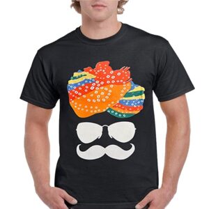 Rajasthani 100% Cotton Round Neck Half Sleeves Turban Digital Printed Casual T-Shirt for Girls, Woman, Boys and Men