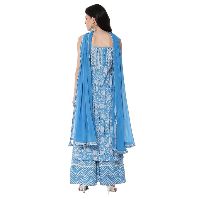 BIBA Women Cotton Straight Printed Suit Set - Image 2
