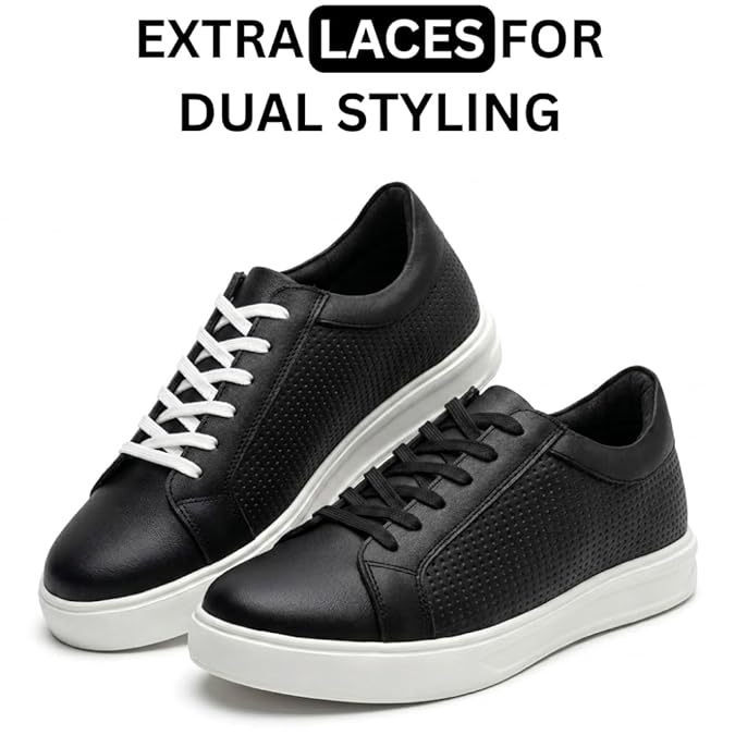 Leatherful Low Top Leather Sneaker for Men, Genuine Leather with Nappa Lining, Textured, Round Toe, Cushioned Insole - Image 6