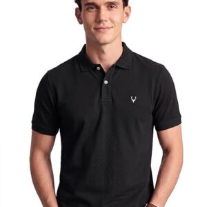 Allen Solly Men’s Polo T‑Shirt | Comfortable Rich Cotton Blend, Band Collar, Regular Fit | Stylish & Premium All Day Wear