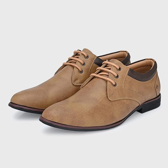 Centrino Derby Formal Shoes for Men | Classic Lace-Up Dress Shoes | Office, Party Lightweight & Comfortable with Cushion Insole (7956)