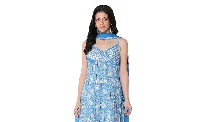 BIBA Women Cotton Straight Printed Suit Set