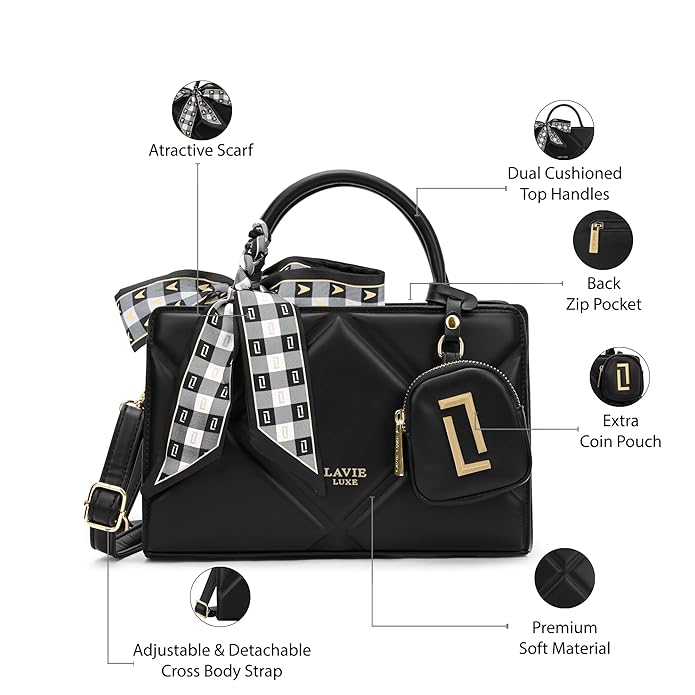 Lavie Luxe Women's Quaro26 Horizontal Small Satchel Handbag - Image 3