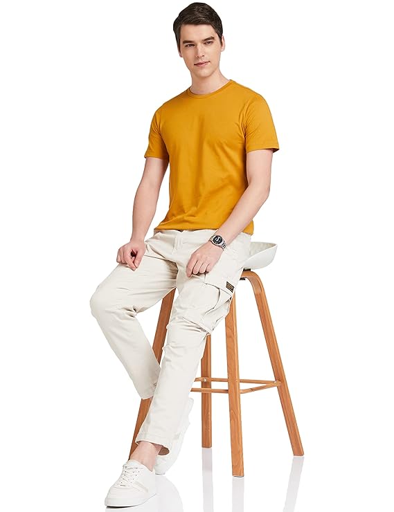 Amazon Brand - Symbol Men's Solid Cotton T Shirt | Round Neck | Half Sleeve | Plain-Regular Fit (Available in Plus Sizes) - Image 3