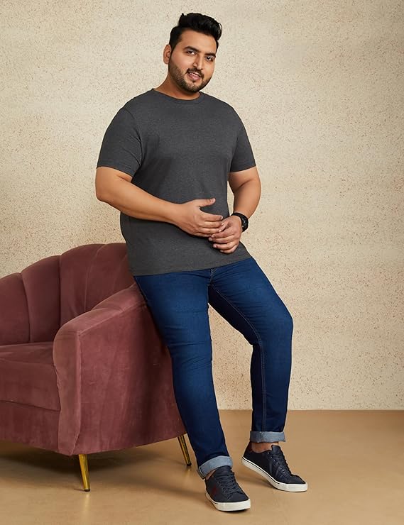 Amazon Brand - Symbol Men's Solid Cotton T Shirt | Round Neck | Half Sleeve | Plain-Regular Fit (Available in Plus Sizes) - Image 4