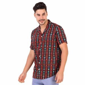 FAADDICTION Men's Shirt Casual Printed Halfsleeve