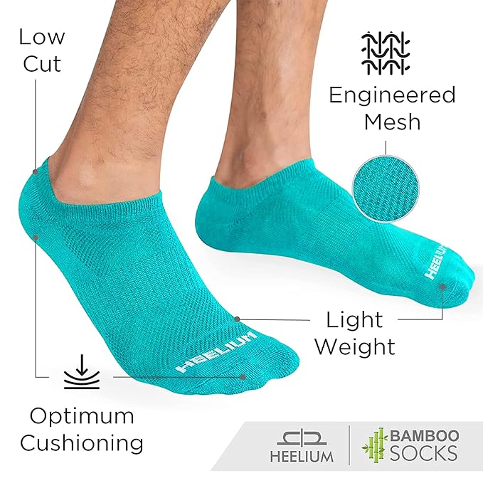 HEELIUM Bamboo Ankle Socks for Men & Women | Ultra-Soft, Odour-Free, Thin & Breathable | 3X Softer than Cotton | Sizes - M (UK 4-8) & L (UK 9-13) - Image 3