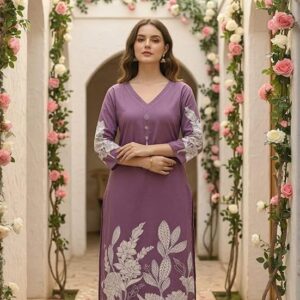 INDO ERA Women's Pure Cotton Floral Printed Straight Kurta & Pant Set (IEAI12023)