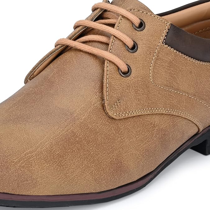 Centrino Derby Formal Shoes for Men | Classic Lace-Up Dress Shoes | Office, Party Lightweight & Comfortable with Cushion Insole (7956) - Image 5