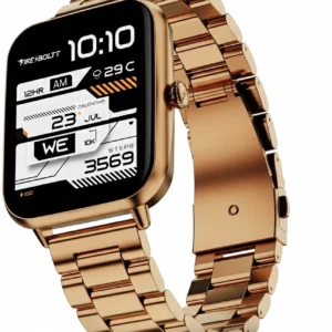 Fire-Boltt Ninja Blaze 1.83" HD Display Stainless Steel Built Bluetooth Calling Metal Body Smartwatch (Imperial Gold Strap, Free Size)
